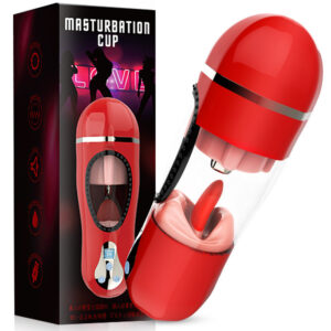 Male masturbation device with intelligent heating, tongue licking, deep throat interaction, and vocalization.