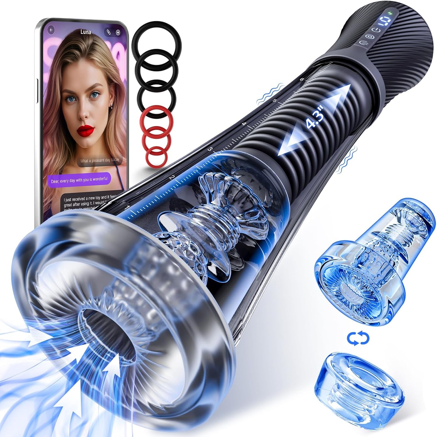 Men's transparent visual male sex toys