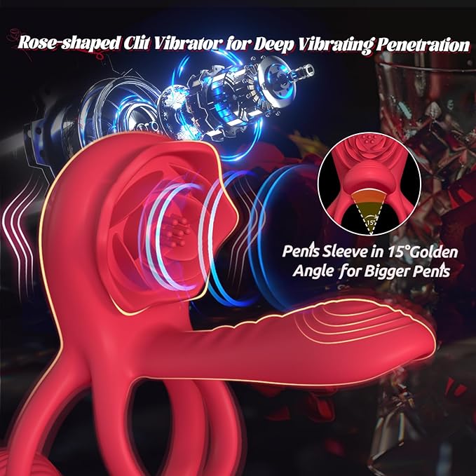 Vibrating rooster ring and rose clitoral stimulator - Image 6