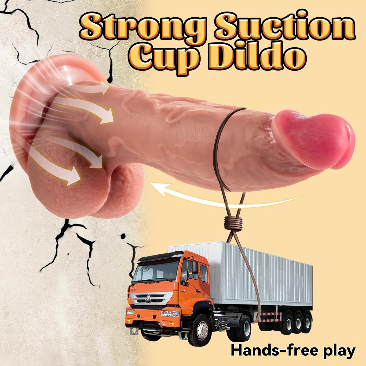 Simulated silicone dildo with strong suction cup - Image 4