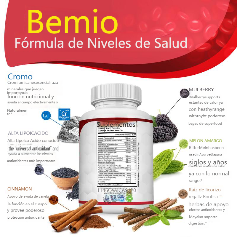 Blood Sugar Complex Supplement - Supports Healthy Blood Sugar Levels Already Within Normal Range All Natural with Cinnamon, Bitter Melon, Chromium, Mulberry, Alpha Lipoic Acid, Non-GMO, 60 Capsules - Image 5