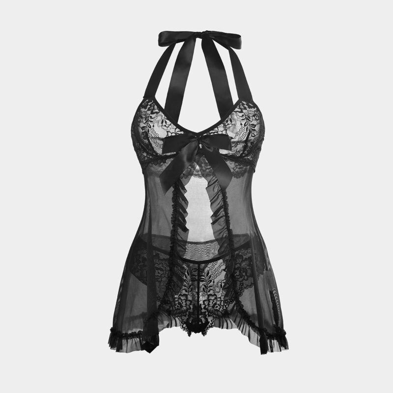 Sheer Lace Halter Chemise product detail image