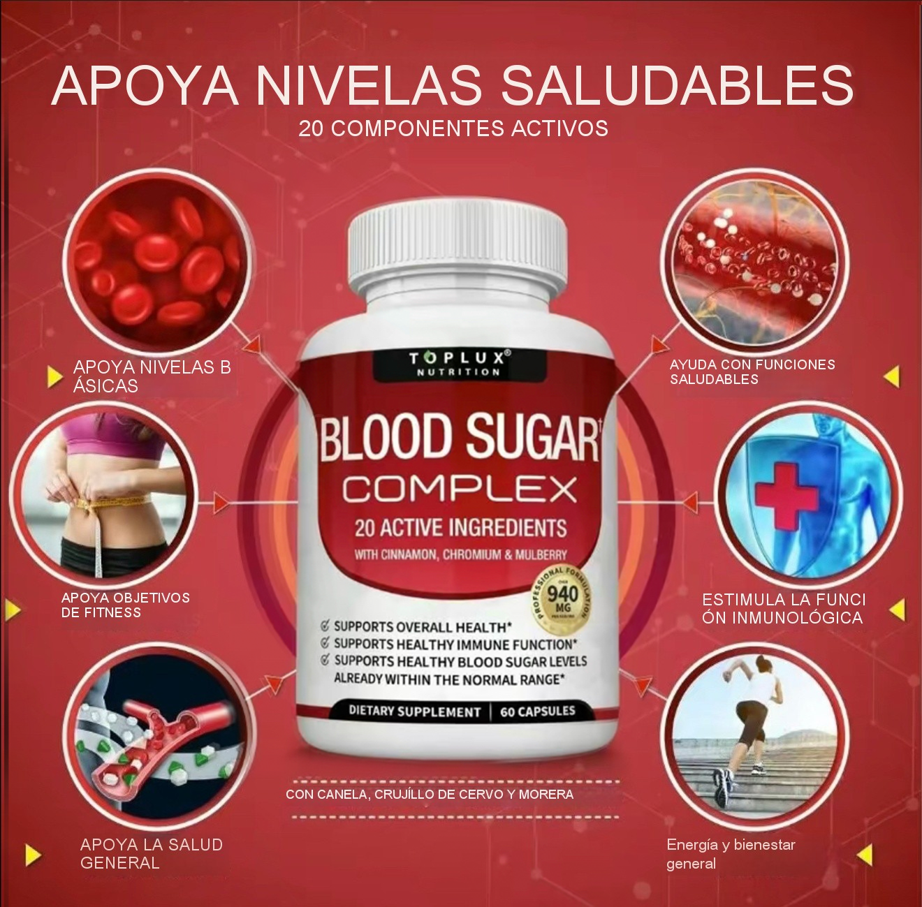 Blood Sugar Complex Supplement - Supports Healthy Blood Sugar Levels Already Within Normal Range All Natural with Cinnamon, Bitter Melon, Chromium, Mulberry, Alpha Lipoic Acid, Non-GMO, 60 Capsules - Image 3