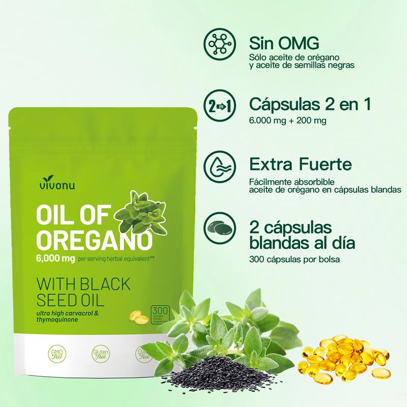 VivoNu Oil of Oregano Capsules | 6000mg Oil of Oregano with Black Seed Oil - Image 3