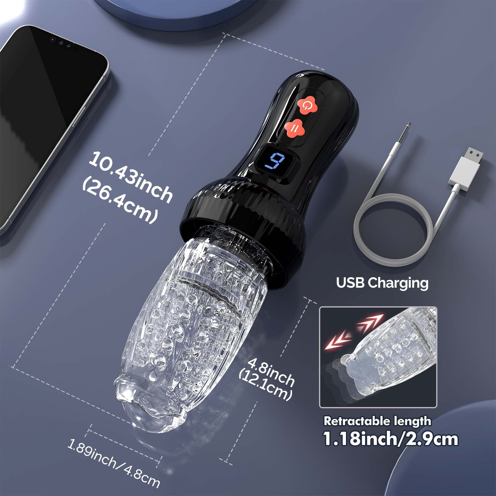 9-Mode Automatic Rotating & Thrusting Stroker with LCD Display - Image 6