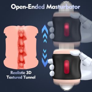 Alternative view of Dual-Entry Vibrating Pocket Masturbator - Realistic Two-Head Stroker