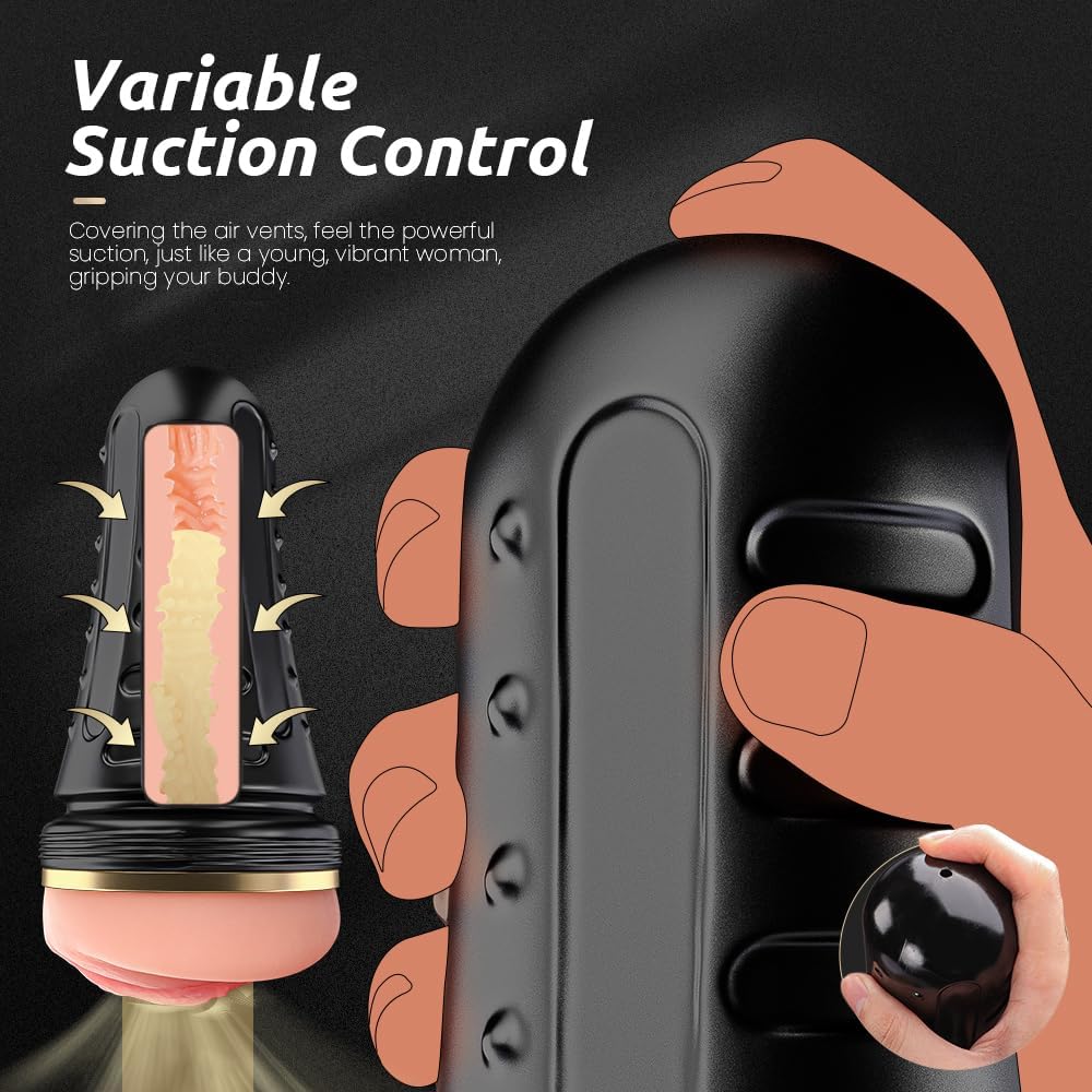 Discreet Black Pocket Stroker – Textured Sleeve & Adjustable Suction - Image 2