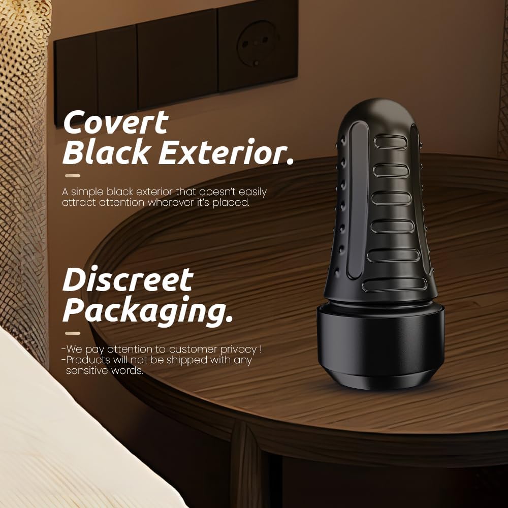 Discreet Black Pocket Stroker – Textured Sleeve & Adjustable Suction - Image 6