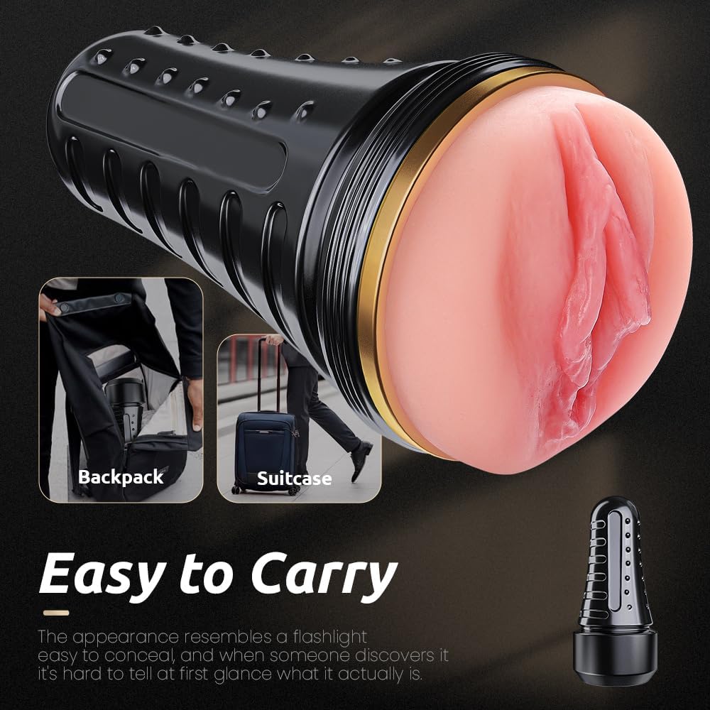 Discreet Black Pocket Stroker – Textured Sleeve & Adjustable Suction - Image 4