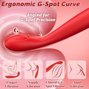 Alternative view of Curved G-Spot Vibrator – Slim Rechargeable Silicone Toy with 10 Modes & IP68 Waterproof