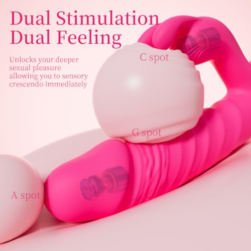 Thrusting Rabbit Vibrator – Dual Motor Silicone Toy with 10 Vibration Modes, 3 Thrusting Speeds & USB Rechargeable Function Or Fit Check