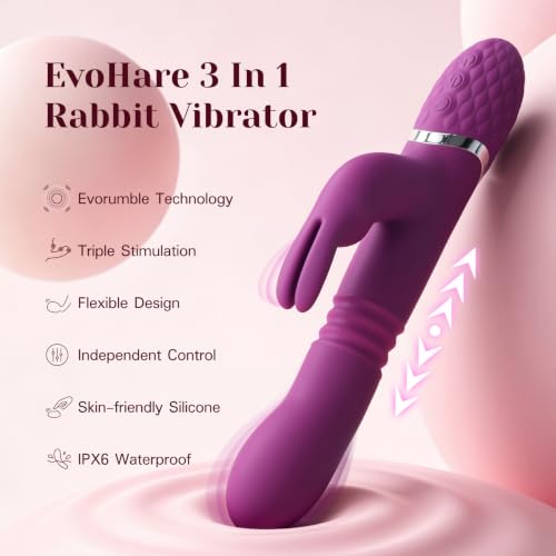 3-in-1 Thrusting Rabbit Vibrator – Dual Vibration & Flexible Design