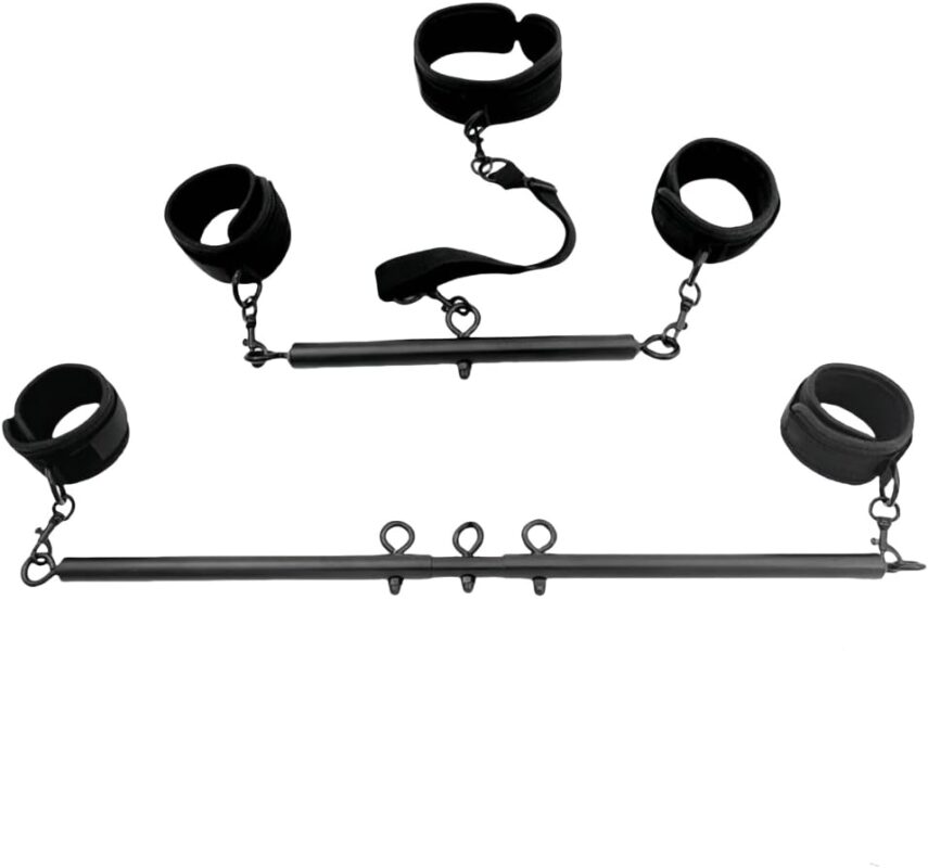Metal Spreader Bar Restraint Set – Adjustable Wrist & Ankle Cuffs