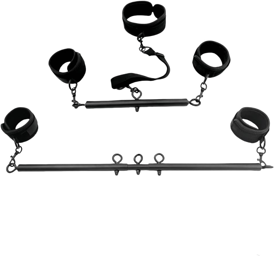 Metal Spreader Bar Restraint Set – Adjustable Wrist & Ankle Cuffs
