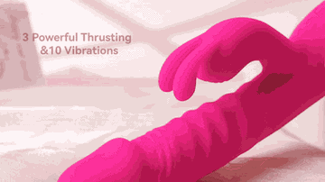 Thrusting Rabbit Vibrator – Dual Motor Silicone Toy with 10 Vibration Modes, 3 Thrusting Speeds & USB Rechargeable Main Image Detail