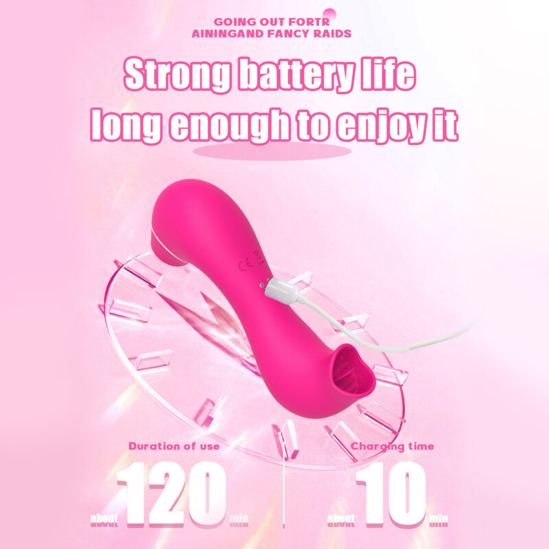 Tongue Licking & Suction Vibrator – 2-in-1 Clitoral Stimulator with 10 Suction & 10 Licking Modes Function Or Fit Check