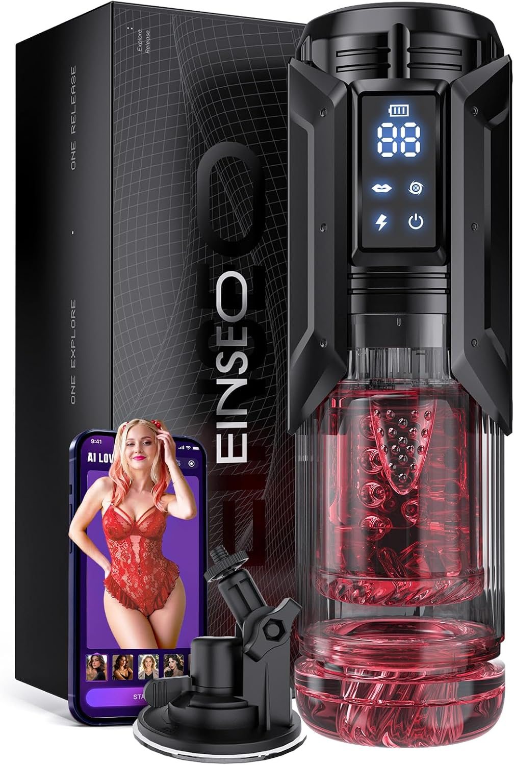 Transparent Automatic Stroker – Rotation, Thrust & Suction